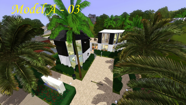 Sims 3 — Model A - 03 by Project_Beihai — The third of the Model A houses (for lot size 20X30). Features single outdoor