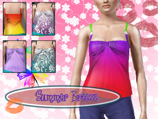 Sims 3 — Summer Breeze by TSR Archive — Cute Top for your simmies! 3-Area Recolourable