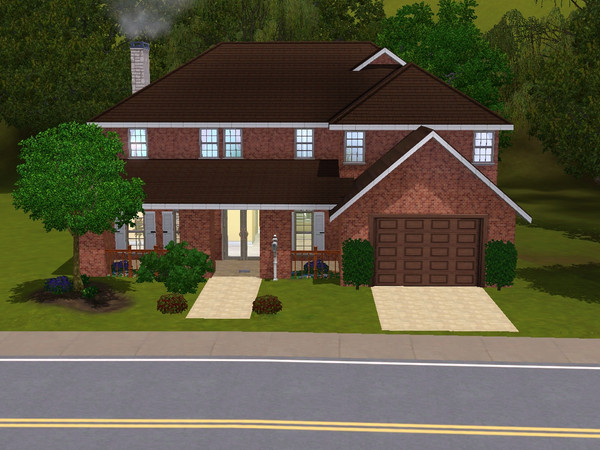 Sims 3 — Brick House Beauty by lopezino — A brick house, large enough to fit your biggest family. 6 bedrooms and 3-4