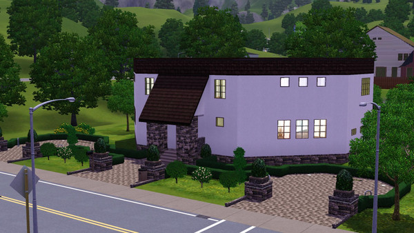 Sims 3 — Moon - 2br, 2.5ba by Flexina — A family home with kitchen, livingroom and a big office with bar. Clean garden