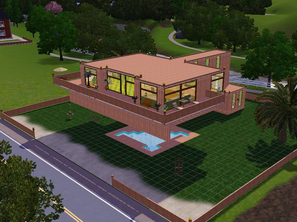 Sims 3 — Ouch! by HollyHoskinson — A different style of loft this one hangs over the beach it has 1 bedroom,1 bath .