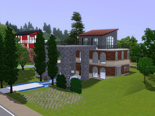 Sims 3 — social conservatism by Sandla — Mix betwwen conservative Villa styles and some new modern elements. The garden