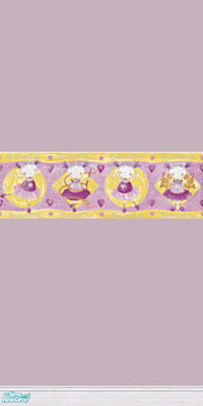 Sims 2 — Funky Fairies Border 2 by sallyhails — On Lilac Paint with Kick Molding in White Wood