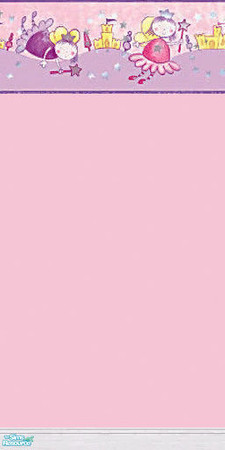 Sims 2 — Fairies Border by sallyhails — On Pink Paint with Kick Molding in White Wood