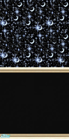 Sims 2 — mmon+stars by skinflin — black base cream moulding moon stars pattern.