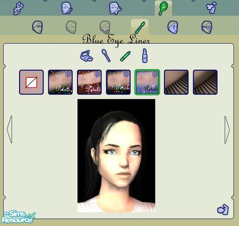 Sims 2 — Blue Eye Liner by kollens — Blue Eye Liner On Dark Lashes.