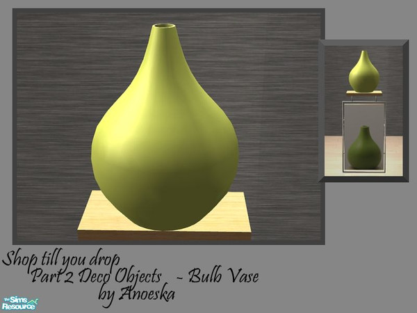 Sims 2 — Shop part 2 - Bulb vase by AnoeskaB — Lime green bulb shaped vase. Part of "Shop till you drop part 2, Deco