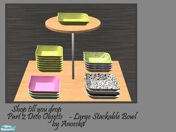 Sims 2 — Shop part 2 - Large stackable bowl by AnoeskaB — Lime green large stackable bowl. Place the bowl on the ground