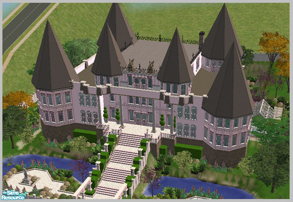 Sims 2 — Pink Castle by ripley66 — A large pink girly castle. Thought i\'d give it a try, didn\'t turn out too bad, made