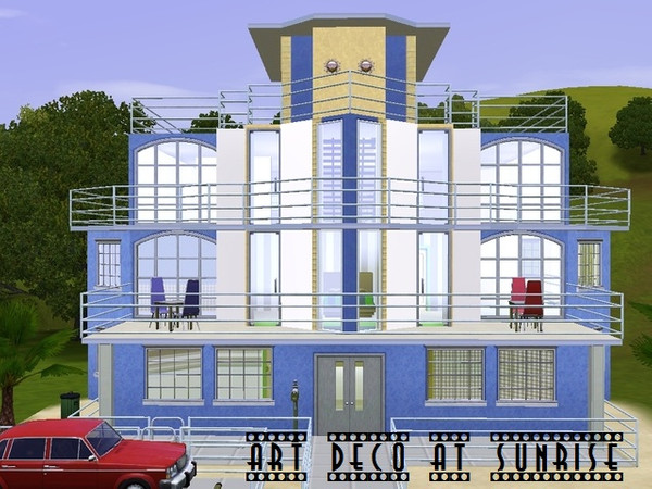 Sims 3 — Art Deco at Sunrise by Hambil — This 3 bedroom / 3 bath living work of art (deco) brings the roaring 20's back
