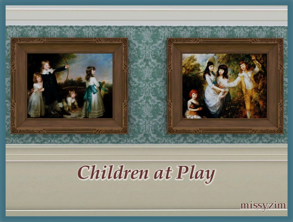 Sims 3 — Children at Play by missyzim — A collection of late Georgian era paintings featuring children playing. This is