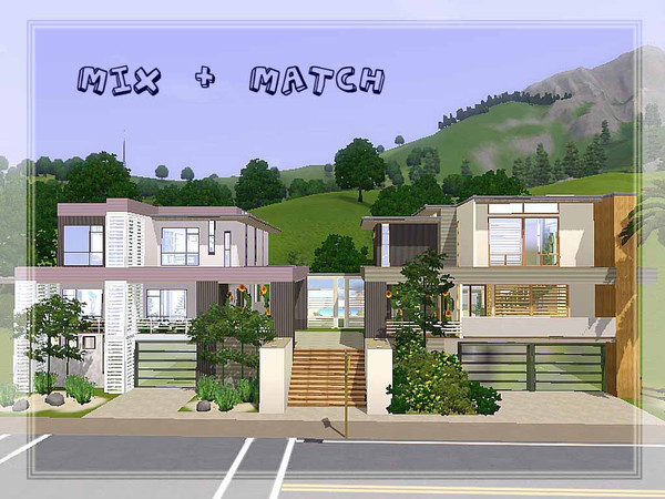 Sims 3 — Mix + Match by ung88tom — Each of us has built a town house in this lot. The follower has to build a house that