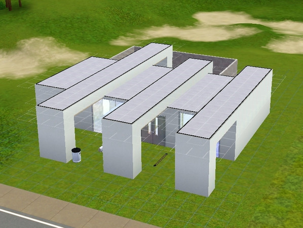 Sims 3 — Modern House by Carooo321 —  This Modern House is a perfect starters home. One bedroom and a beautiful pool at