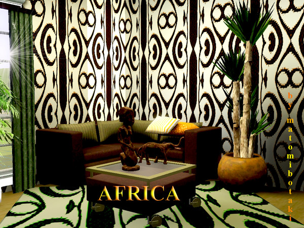 Sims 3 — Africa by matomibotaki — 2 channel pattern in orange and light yellow, to find under Theme.