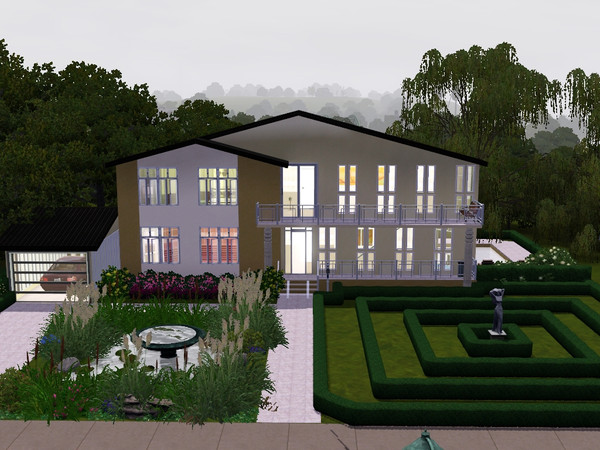 Sims 3 — The Triangular by maxi king — a little bit different,a home for a small family!With a pool and pond!