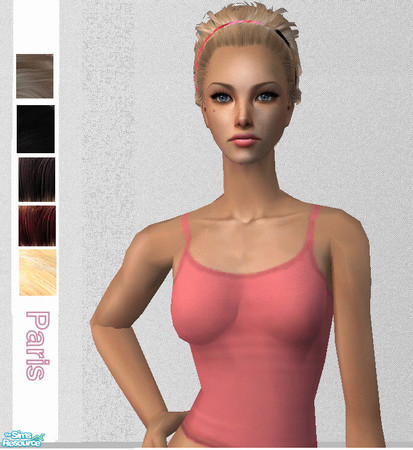 Sims 2 — \'Paris\' - Hair set by TSR Archive —  Five amazing recolours of peggy\'s hair. Sporty but elegant hairstyle