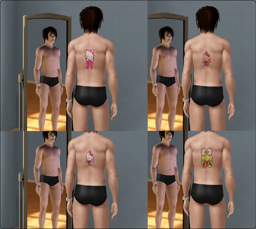 Sims 3 — Kitty and Friend Tattoo 1 by Alkaizer by Alkaizerth — See Cute Tattoo set 1 for more details in Recommend items