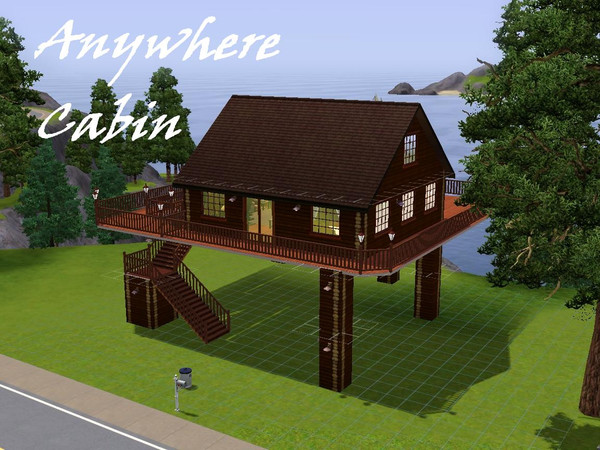 Sims 3 — Anywhere Cabin by popeye3 — It's back to basics with this simple yet comfortable log home - built with a tree
