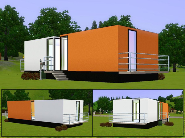 Sims 3 — Orange White Bungalow by Carooo321 — This tiny, but beautiful, Orange and White Bungalow is perfect for one