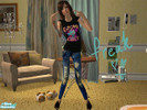 Sims 2 — Freak by Chrun — Freaky T-shirt and cool jeans. That\'s all your crazy sim-girl need! ---- Please, download the