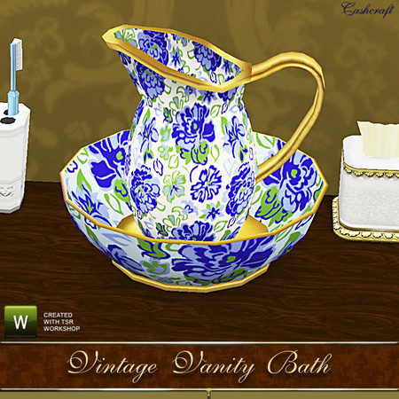 Sims 3 — Vintage Vanity Pitcher & Basin by Cashcraft — Decorative pitcher and basin, created by Cashcraft,