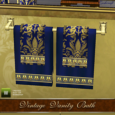 Sims 3 — Vintage Vanity Towels by Cashcraft — Cuddly, soft towels for the bathroom, created by Cashcraft.