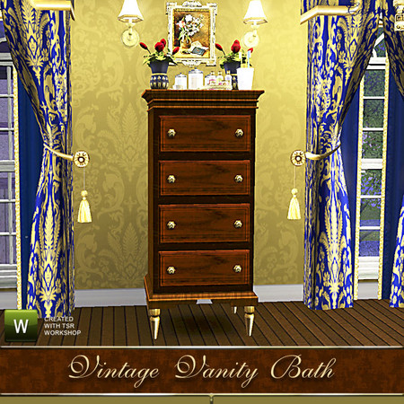 Sims 3 — Vintage Vanity Chest of Drawers by Cashcraft — A tall chest of drawers, created by Cashcraft.
