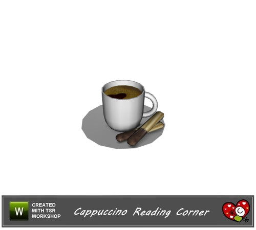Sims 3 — Cappuccino Reading Corner Coffee Cup by mensure — Cappuccino Reading Corner Coffee Cup by mensure. Recolorable