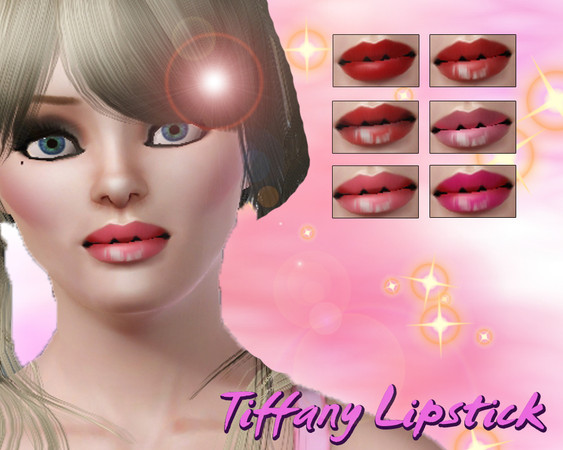 Sims 3 — Tiffany Lipstick  by TSR Archive — 3 area recolourable. enojy!