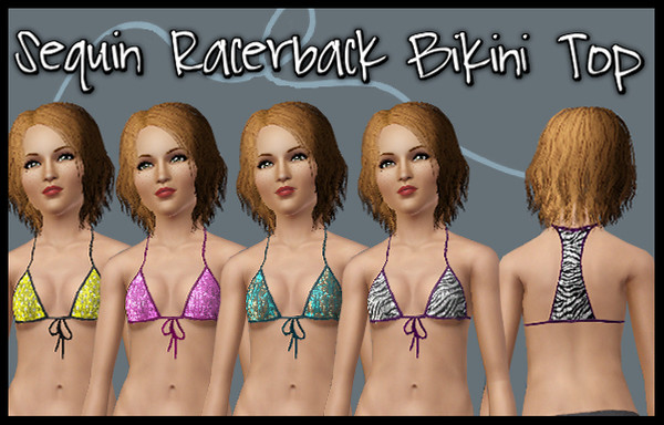 Sims 3 — Racerback Bikini Top by ashleypwnz — Cute bikini top for teens. Features a racerback with a tie in the front,