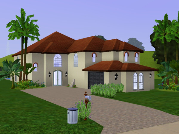 Sims 3 — Mediterranean Style by JeziBomb — 3 Bedrooms, 2 full baths and 2 half baths, study/office, 2 car garage, pool,