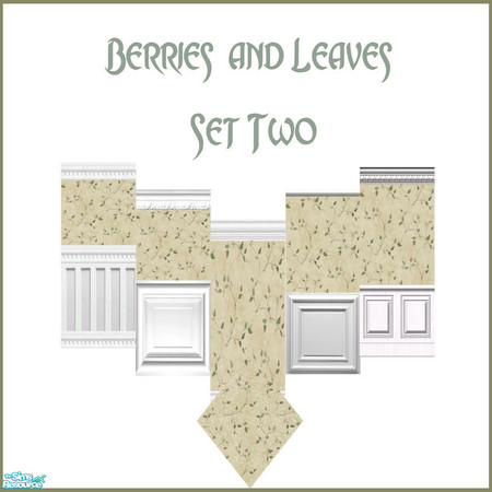 Sims 2 — Berries & Leaves Set 2 by robbyngirl — New set of walls with a carpet to match this is the second in the