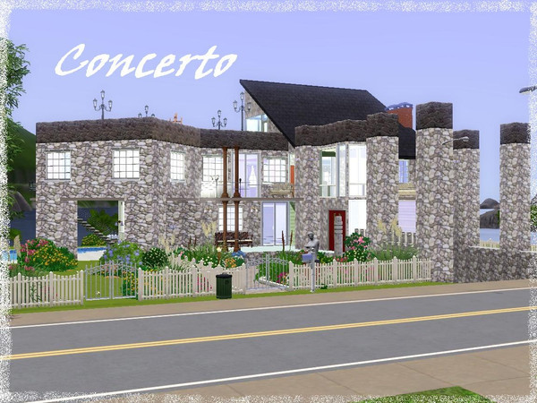 Sims 3 — Concerto by popeye3 — A modern mansion thats out of the ordinary, 2 en-suite bedrooms, large pretty kitchen,