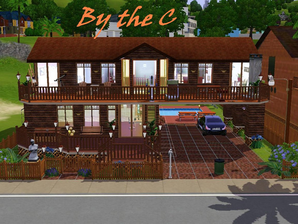 Sims 3 — By the C by popeye3 — This is a small cottage like home with 2 en-suite bedrooms with a big balcony overlooking