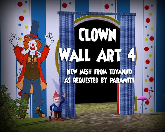 Sims 3 — Clown Wall Art 4 by tdyannd — One of 4 clowns that were requested by paramiti for a carnival. 