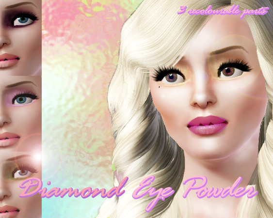 Sims 3 — Diamond Eye Powder by Pralinesims — 3 parts recolourable