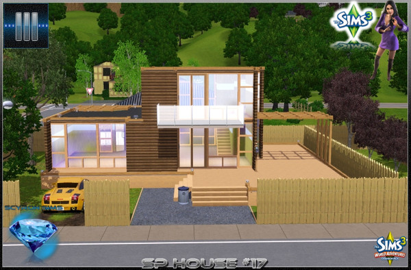 Sims 3 — SP House #17 by _Sanel_ — Made by Sanel Krupic (Scyron Projects 2009-2010) present House with:1 parking place,1