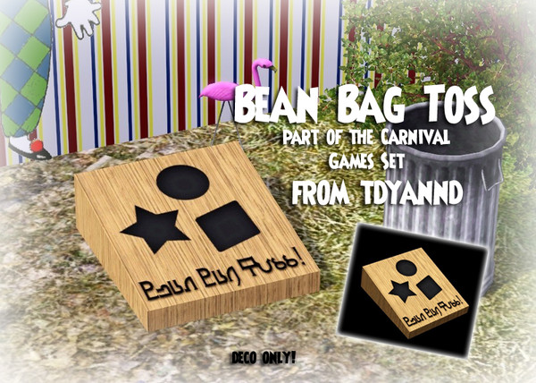 Sims 3 — Carnival Games Bean Bag Toss by tdyannd — This item is part of the Carnival Games Set and is deco only, as