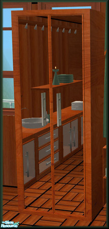 Sims 2 — NK Salsa BR Cherry - Mirror by MoMama — A classy cabinet mirror in cherry wood.