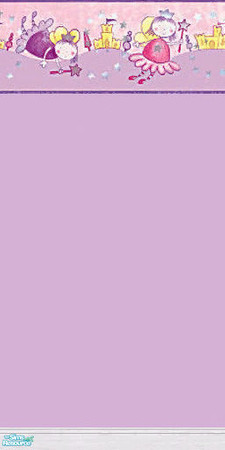 Sims 2 — Fairies Border by sallyhails — On Lilac Paint with White Wood Kick Molding