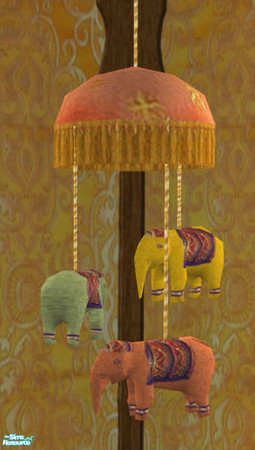 Sims 2 — Indian Inspired Living RC 4 - Mobile by Simaddict99 — mobile to match the gold, salmon and teal color theme.