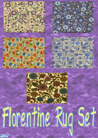 Sims 2 — Florentine Rug Set by jenny_dunagan — You must download Echo's 3x4 rug mesh for these to work in your game.