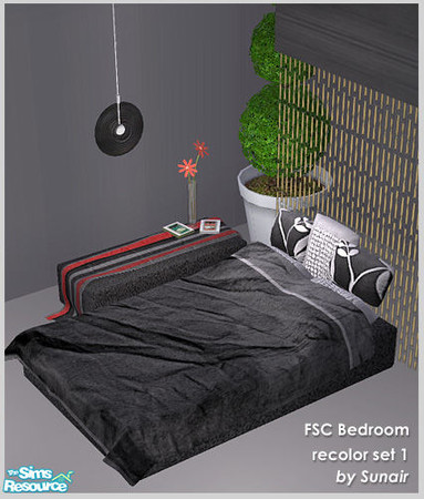 Sims 2 — FSC Bedroom - Recolor set 1 by Sunair — FSC Bedroom - Recolor set 1 (black)