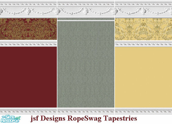 Sims 2 — jsf Designs Rope Swag Tapestries by jsf — From jsf Designs, a tiny collection, one subtle and two brighter