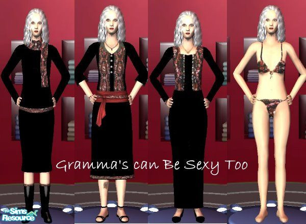 Sims 2 — Gramma's can be sexy 2 by kollens — An outfit set for elder females