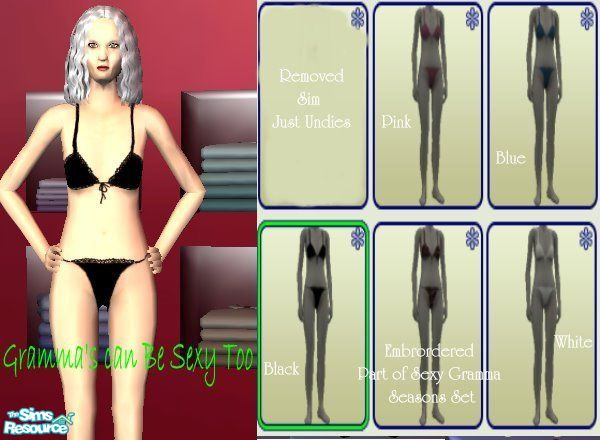 Sims 2 — Gramma can be sexy too Swim Suit by kollens — A swim suit/ undie set for gramma.