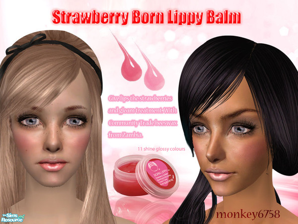 Sims 2 — Strawberry Born Lippy Balm Set by monkey6758 — 