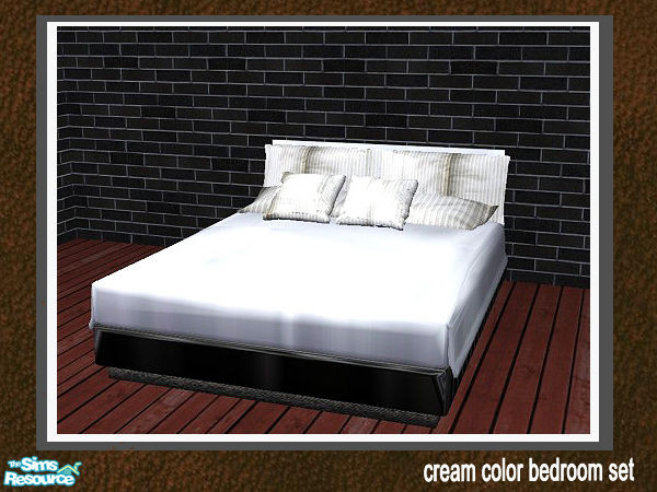 Sims 2 — cream color bedroom set - bed by huabanzhu — 