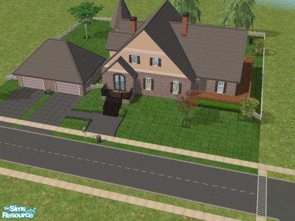 Sims 2 — 12 Bridge Way by suzieq702 — This is a 3 bed, 1.5 bath home with a two car garage. The main floor has been