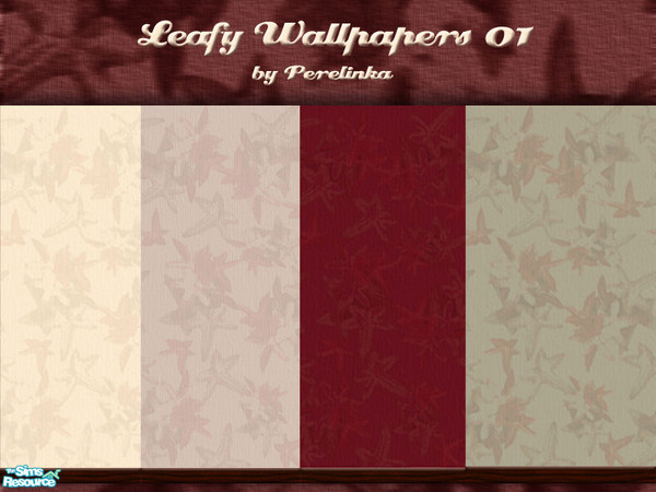 Sims 2 — Leafy Wallpapers 01 marron by perelinka — Leafy Wallpapers Set 1 - maroon